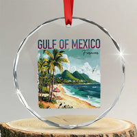 Gulf of Mexico Forever Crystal Glass Ornament Retro Beach - Wonder Print Shop