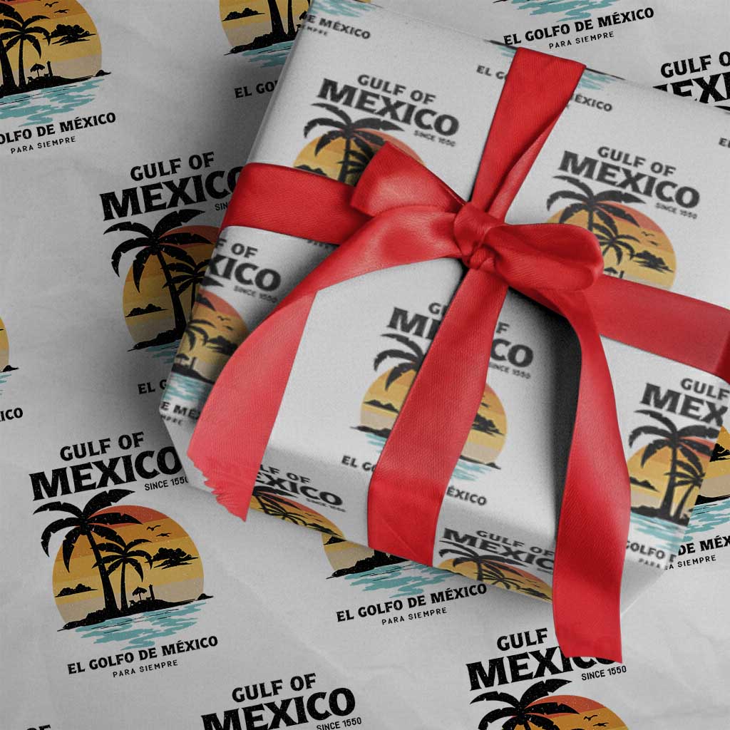 Gulf of Mexico Forever Since 1550 Wrapping Paper Roll Golfo De Mexico Para Siempre Retro Beach - Wonder Print Shop