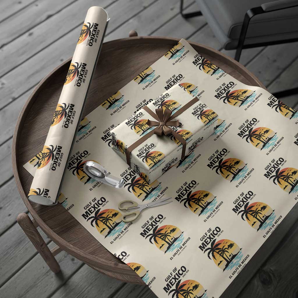 Gulf of Mexico Forever Since 1550 Wrapping Paper Roll Golfo De Mexico Para Siempre Retro Beach - Wonder Print Shop