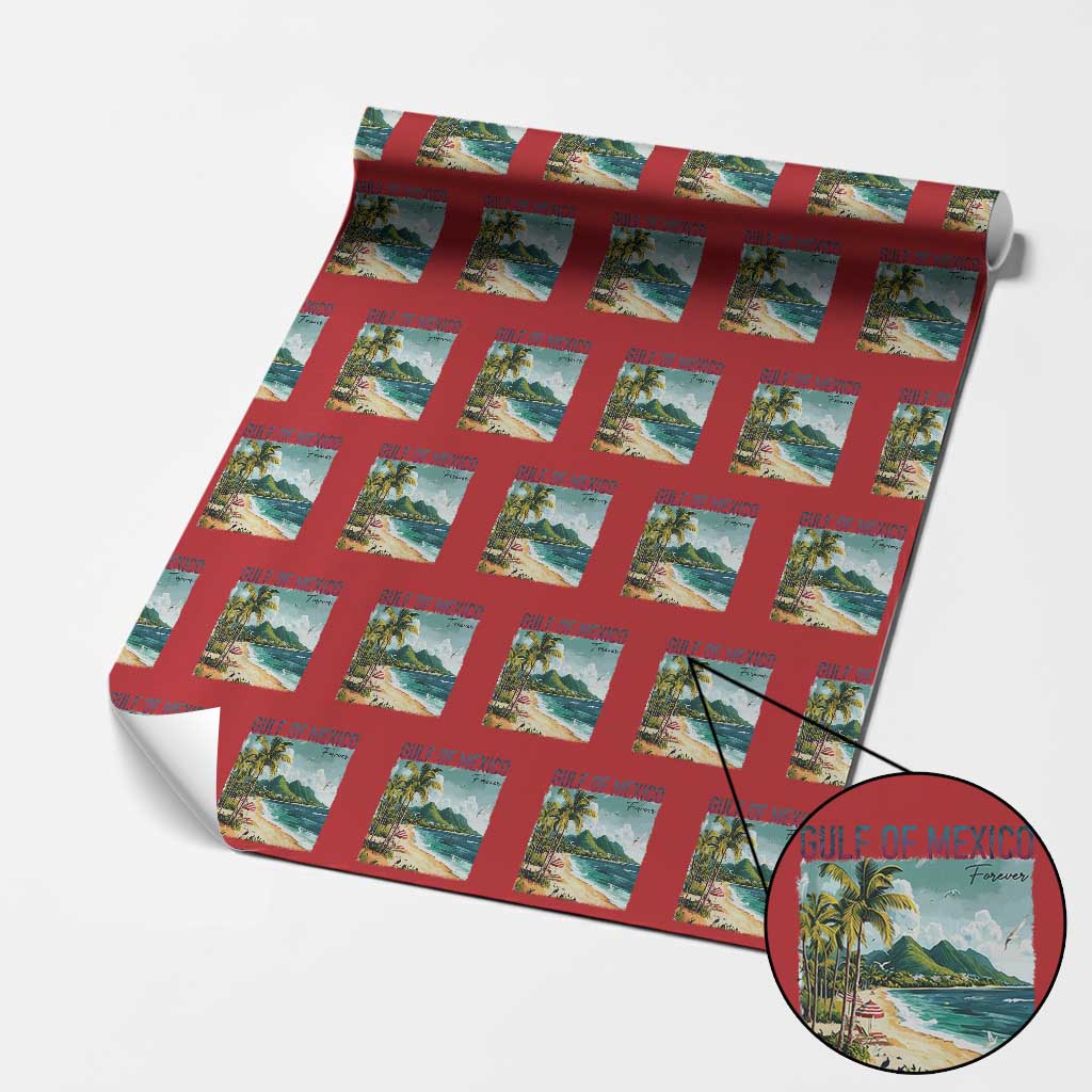 Gulf of Mexico Forever Wrapping Paper Roll Retro Beach - Wonder Print Shop