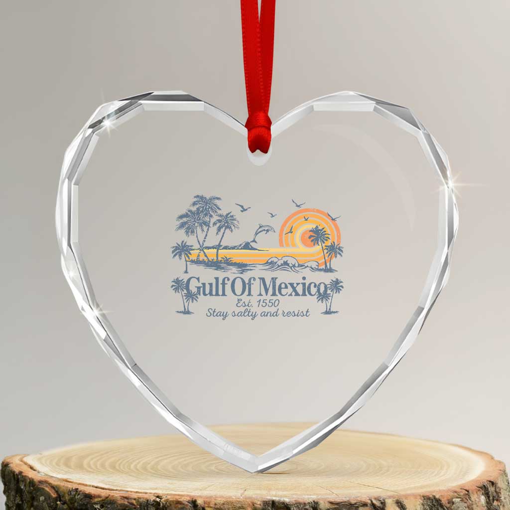 Gulf of Mexico Heart Crystal Glass Ornament Always And Forever Resist - Wonder Print Shop