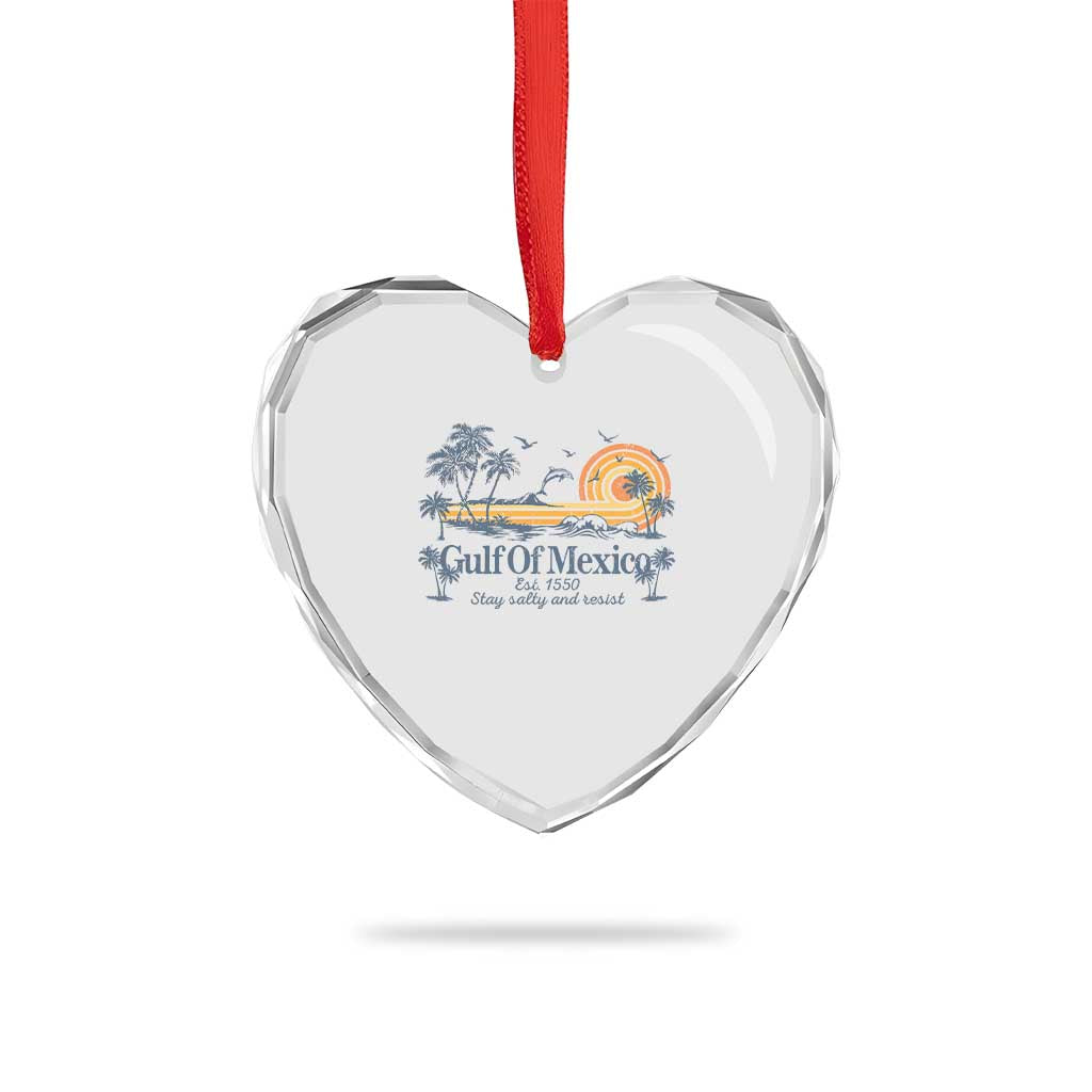 Gulf of Mexico Heart Crystal Glass Ornament Always And Forever Resist - Wonder Print Shop