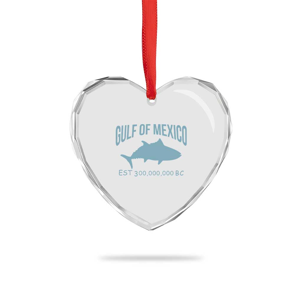 Gulf of Mexico Heart Crystal Glass Ornament Est 300,000,000 BC Funny Tuna - Wonder Print Shop