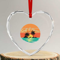 Gulf Of Mexico Heart Crystal Glass Ornament Forever Beach Palms Summer Vacation - Wonder Print Shop