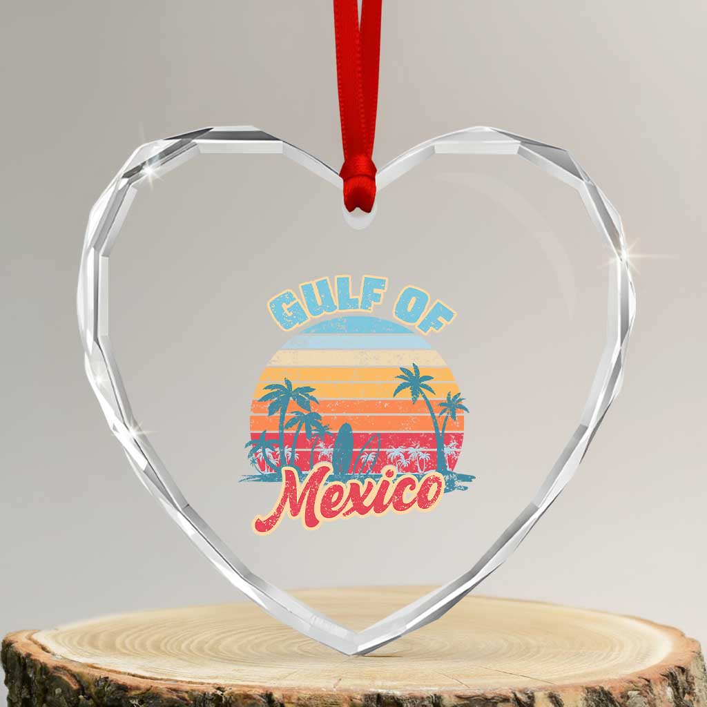 Gulf of Mexico Heart Crystal Glass Ornament Retro Vintage Beach - Wonder Print Shop