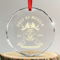 Gulf of Mexico Pirate Sugar Skull Crystal Glass Ornament Est 1550 Stay Salty And Resist - Wonder Print Shop
