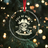 Gulf of Mexico Pirate Sugar Skull Crystal Glass Ornament Est 1550 Stay Salty And Resist - Wonder Print Shop