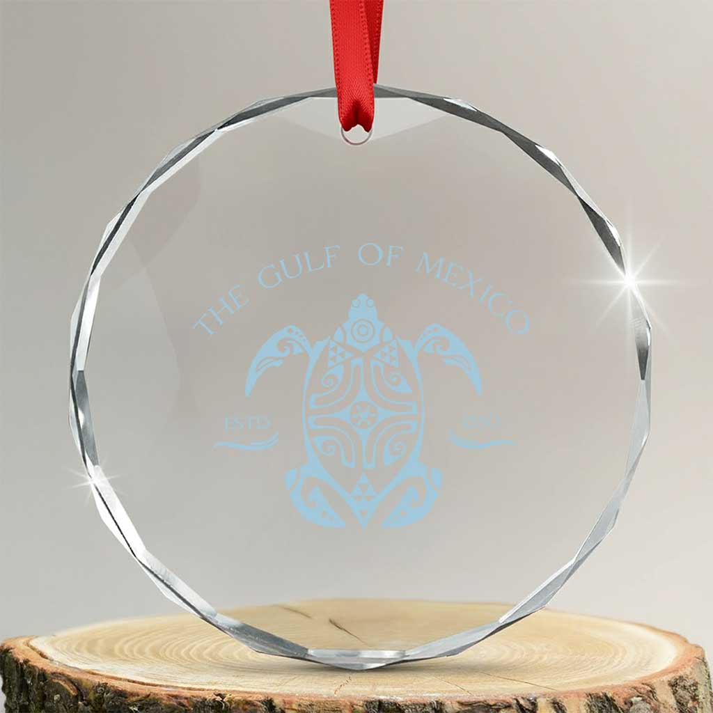 Gulf of Mexico Turtle Crystal Glass Ornament Golfo de Mexico Forever - Wonder Print Shop
