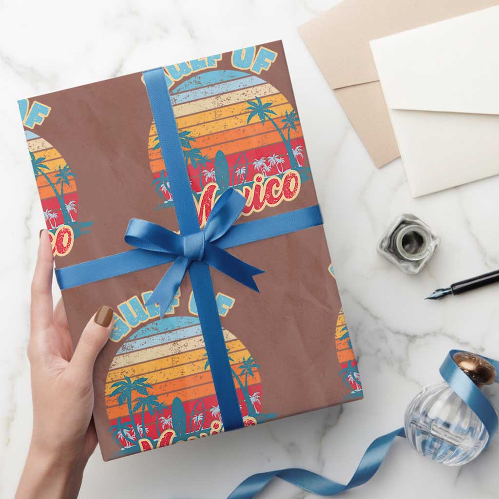 Gulf of Mexico Wrapping Paper Roll Retro Vintage Beach - Wonder Print Shop