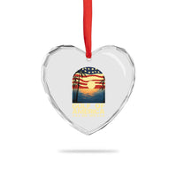 Gulf Of USA Heart Crystal Glass Ornament Est 2025 American Flag Retro - Wonder Print Shop