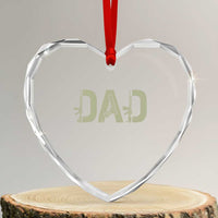 Gun Lover Dad Heart Crystal Glass Ornament Funny Hunter Dad Fathers Day Gift