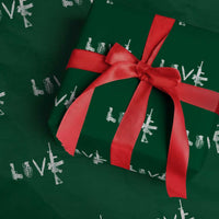 Gun Lover Wrapping Paper Roll LOVE AR15 Handgun Grenade
