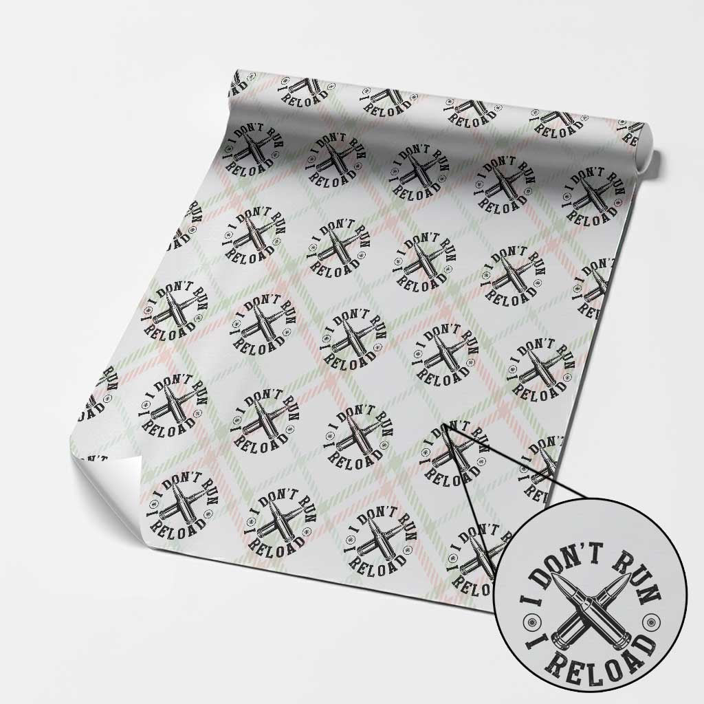 Gun Rights Wrapping Paper Roll I Don't Run I Reload Gun Rights American Flag patriots