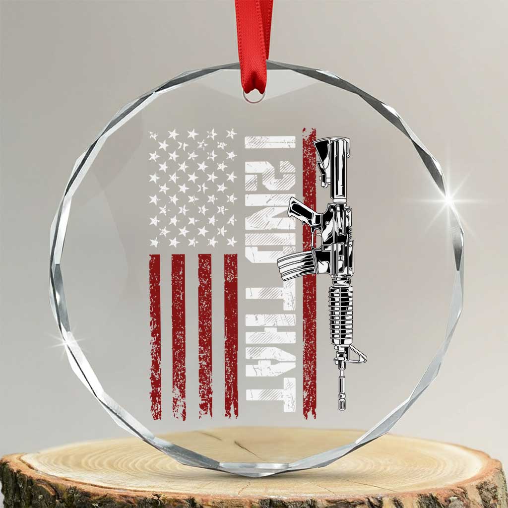 Gun Rights Patriotic Crystal Glass Ornament I 2nd That Second Amendment Pro Gun American Flag - Wonder Print Shop