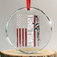 Gun Rights Patriotic Crystal Glass Ornament I 2nd That Second Amendment Pro Gun American Flag - Wonder Print Shop