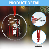 Gun Rights Patriotic Crystal Glass Ornament I 2nd That Second Amendment Pro Gun American Flag - Wonder Print Shop