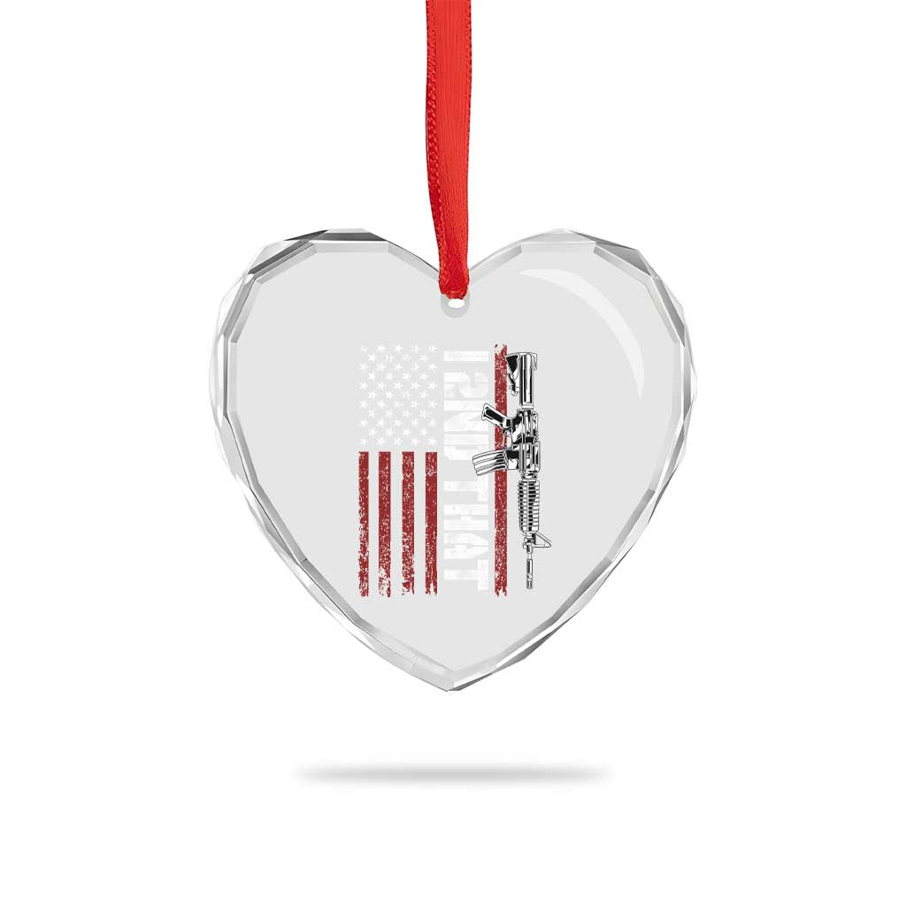 Gun Rights Patriotic Heart Crystal Glass Ornament I 2nd That Second Amendment Pro Gun American Flag - Wonder Print Shop