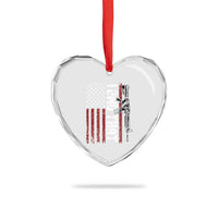 Gun Rights Patriotic Heart Crystal Glass Ornament I 2nd That Second Amendment Pro Gun American Flag - Wonder Print Shop