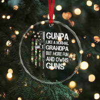 Gunpa Crystal Glass Ornament Guns Grandpa More Fun Camo American Flag USA Camouflage - Wonder Print Shop