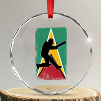 Guyana Cricket Crystal Glass Ornament Retro Vintage Sport Guyanese Flag West Indies Cricket Fan