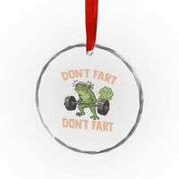 Gym Frog Crystal Glass Ornament Dont Fart Workout Weights Squat Humor - Wonder Print Shop