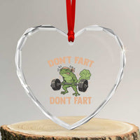 Gym Frog Heart Crystal Glass Ornament Dont Fart Workout Weights Squat Humor - Wonder Print Shop