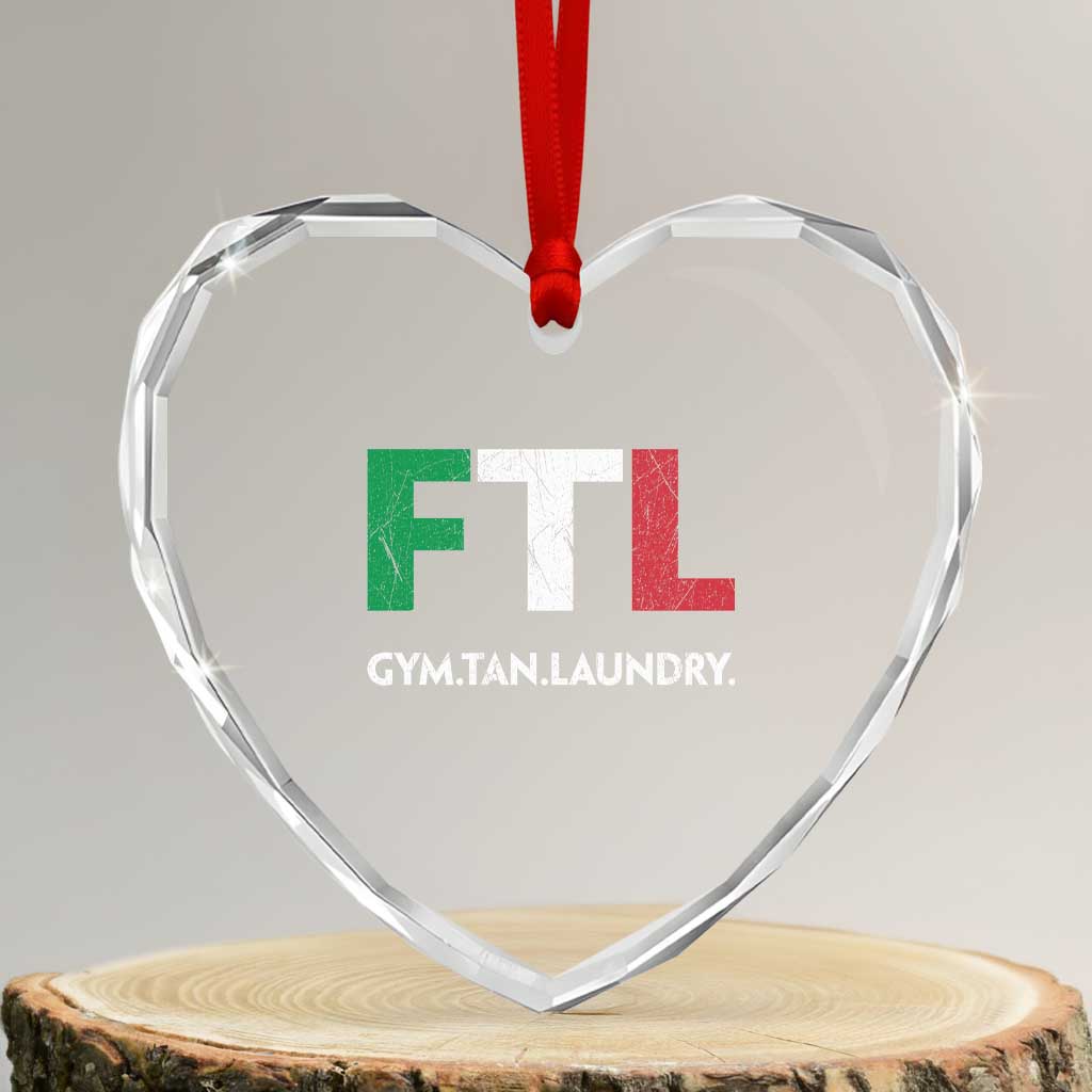 Gym Tan Laundry GTL Italian Flag Heart Crystal Glass Ornament - Wonder Print Shop