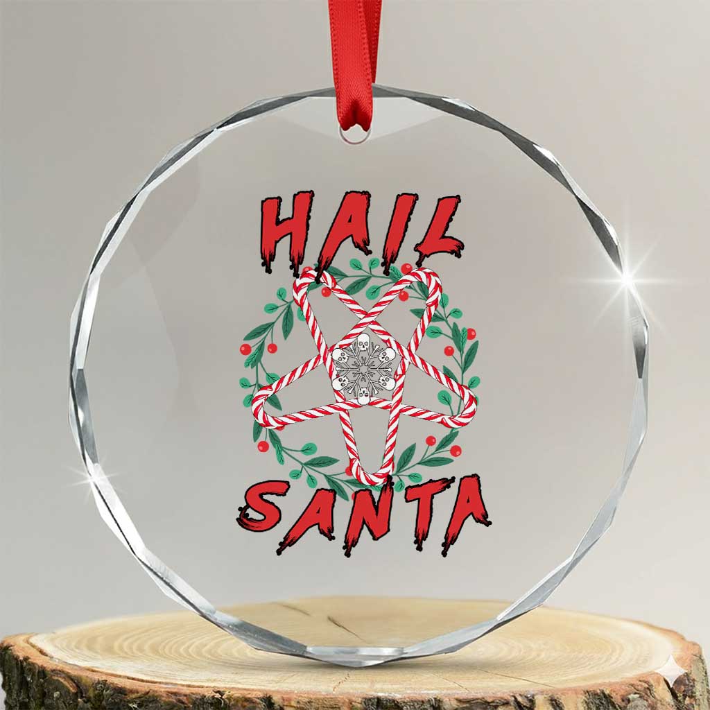 Hail Santa Crystal Glass Ornament Candy Pentagram Xmas Devil TS09