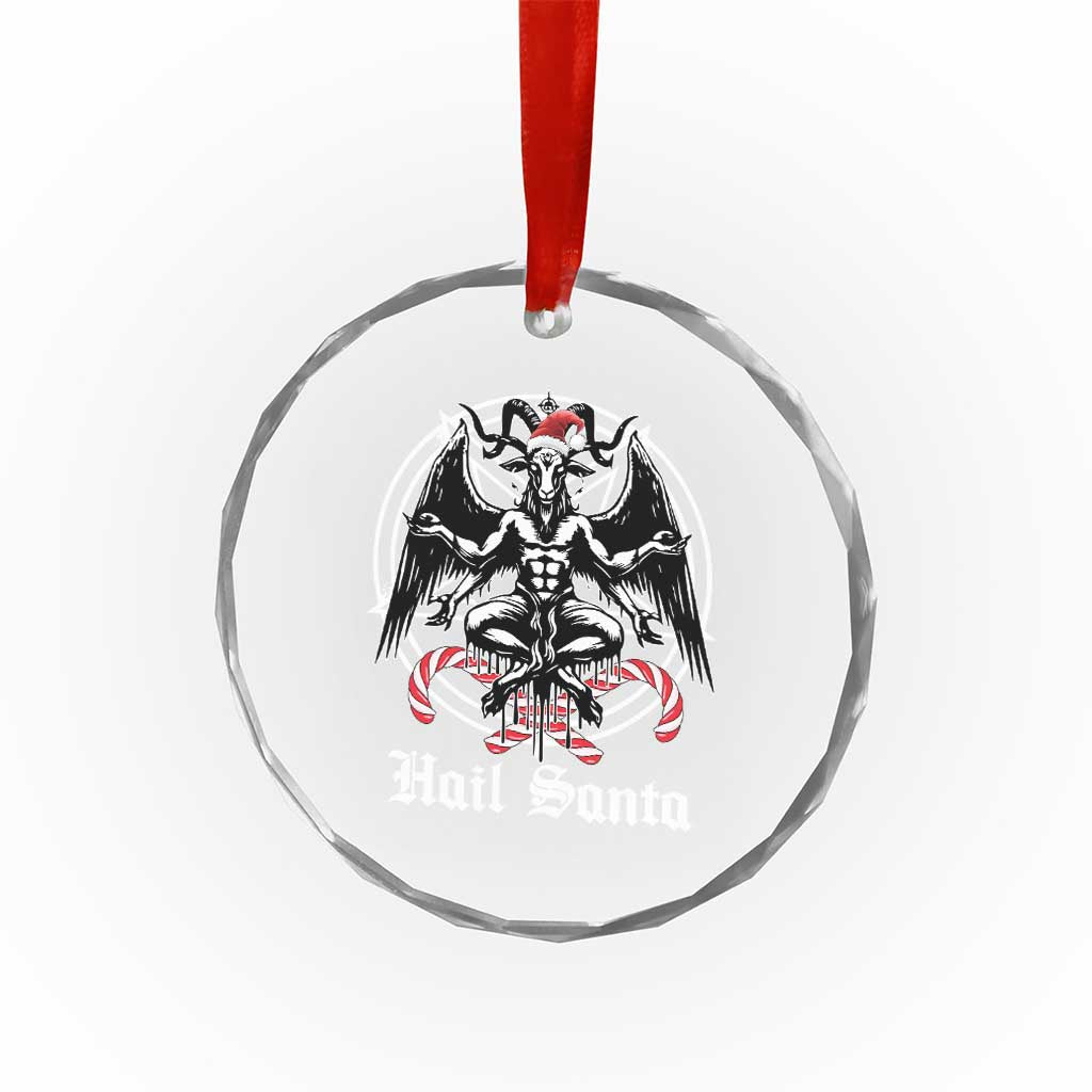 Hail Santa Gothic Christmas Crystal Glass Ornament Baphomet Gothmas Pentagram - Wonder Print Shop