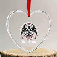 Hail Santa Gothic Christmas Heart Crystal Glass Ornament Baphomet Gothmas Pentagram - Wonder Print Shop