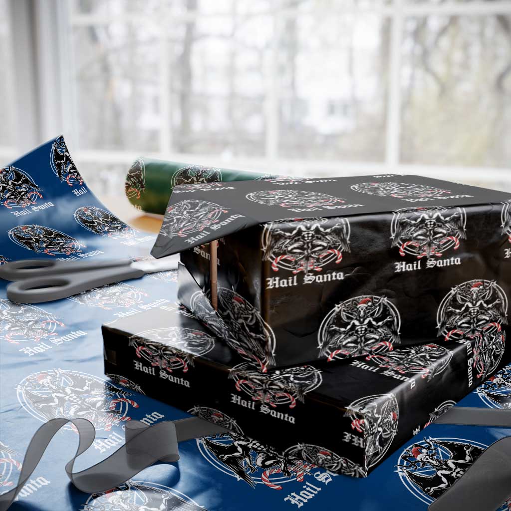 Hail Santa Gothic Christmas Wrapping Paper Roll Baphomet Gothmas Pentagram - Wonder Print Shop