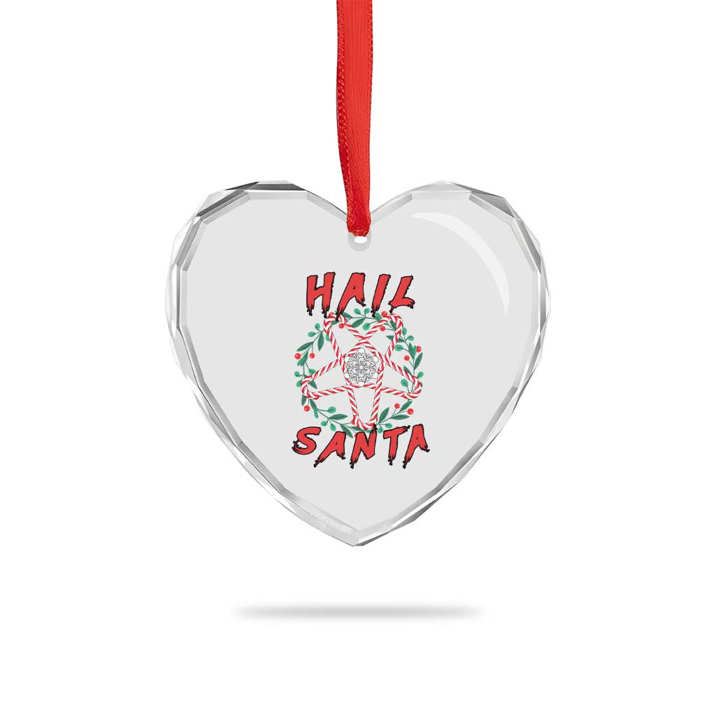 Hail Santa Heart Crystal Glass Ornament Candy Pentagram Xmas Devil - Wonder Print Shop