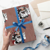 Hail Santa Heavy Metal Christmas Wrapping Paper Roll Krampus Xmas Rock & Roll - Wonder Print Shop