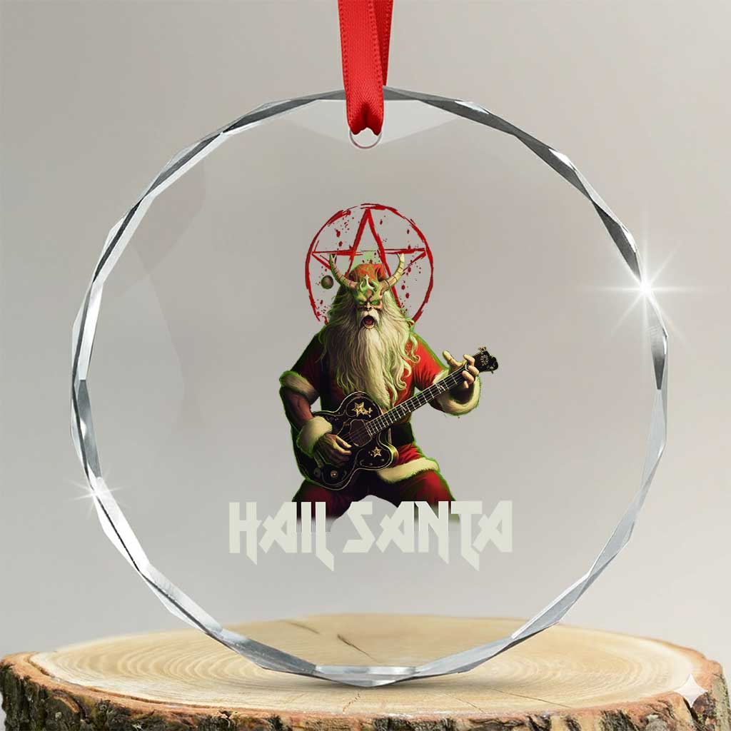 Hail Santa Sleigher Heavy Metal Crystal Glass Ornament TS09
