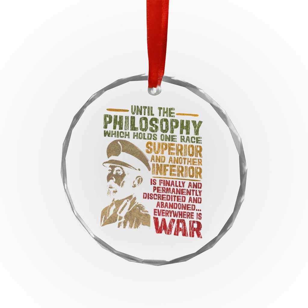 Haile Selassie Crystal Glass Ornament War Speech Lion of Judah Rasta Jah Bless - Wonder Print Shop