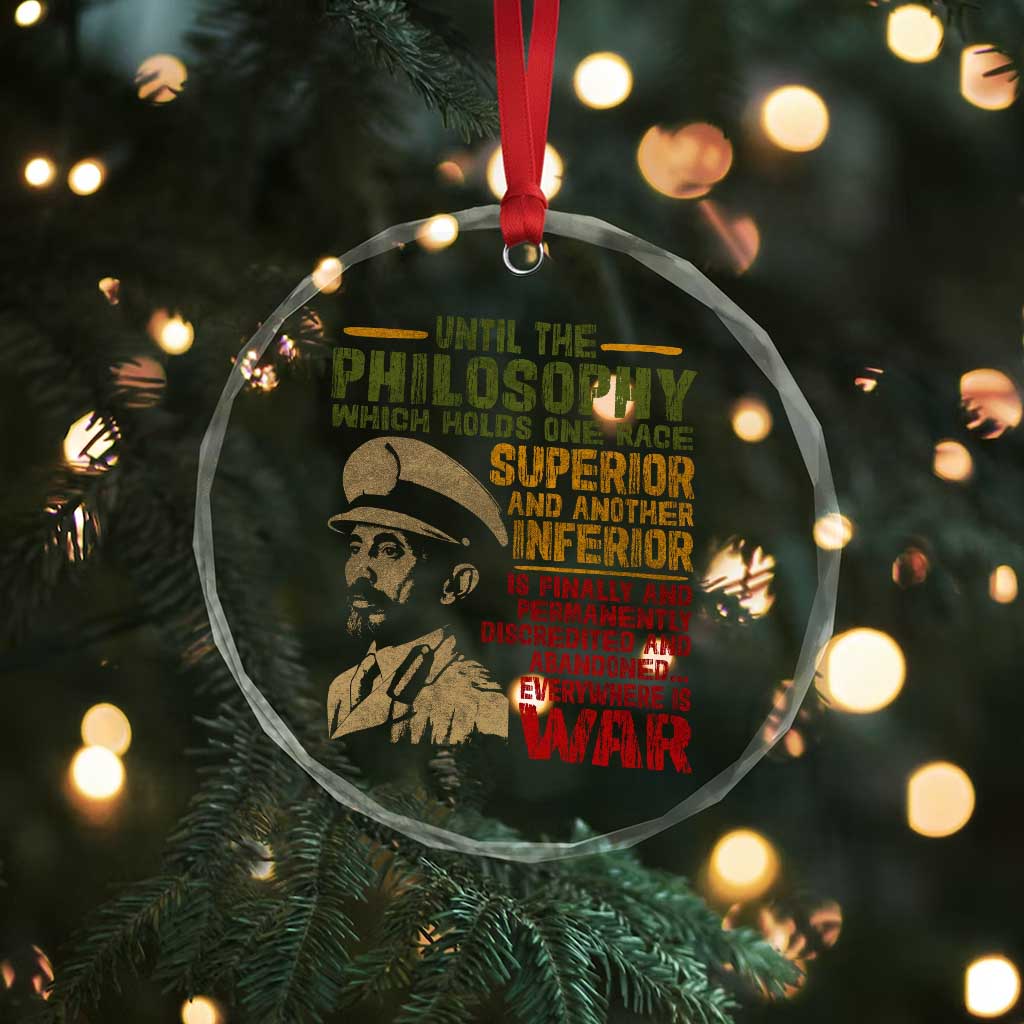 Haile Selassie Crystal Glass Ornament War Speech Lion of Judah Rasta Jah Bless - Wonder Print Shop