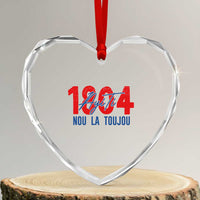 Haiti 1804 Ayiti Nou La Toujou Heart Crystal Glass Ornament Independence Haiti Heritage Pride