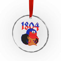 Haiti 1804 Curly Afro Queen Hoop Earrings Style Graphic Crystal Glass Ornament Haitian Heritage Pride