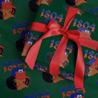Haiti 1804 Curly Afro Queen Hoop Earrings Style Graphic Wrapping Paper Roll Haitian Heritage Pride