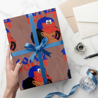 Haiti 1804 Curly Afro Queen Hoop Earrings Style Graphic Wrapping Paper Roll Haitian Heritage Pride