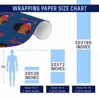 Haiti 1804 Curly Afro Queen Hoop Earrings Style Graphic Wrapping Paper Roll Haitian Heritage Pride
