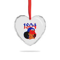 Haiti 1804 Curly Afro Queen Hoop Earrings Style Graphic Heart Crystal Glass Ornament Haitian Heritage Pride