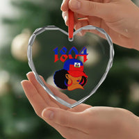 Haiti 1804 Curly Afro Queen Hoop Earrings Style Graphic Heart Crystal Glass Ornament Haitian Heritage Pride