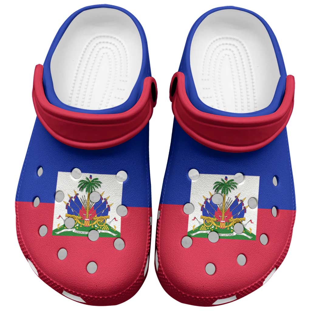 Haiti Clogs Shoes Heritage Palette Flag-Inspired - Wonder Print Shop