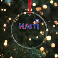 Haiti Flag Crest Crystal Glass Ornament Haitian Pride National Heritage Patriotic Graphic