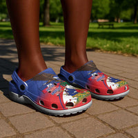Haiti Flag Day Clogs Shoes Haitian Blood American Heart Eagle With Flag