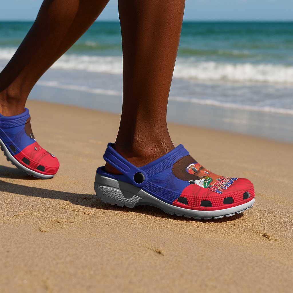 Haiti Flag Day Clogs Shoes Haitian Women Proud Flag Wave Style