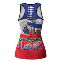 Haiti Flag Day Hollow Tank Top Haitian Women Proud Flag Wave Style
