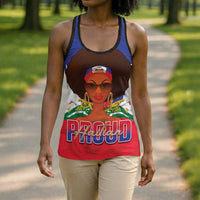 Haiti Flag Day Hollow Tank Top Haitian Women Proud Flag Wave Style