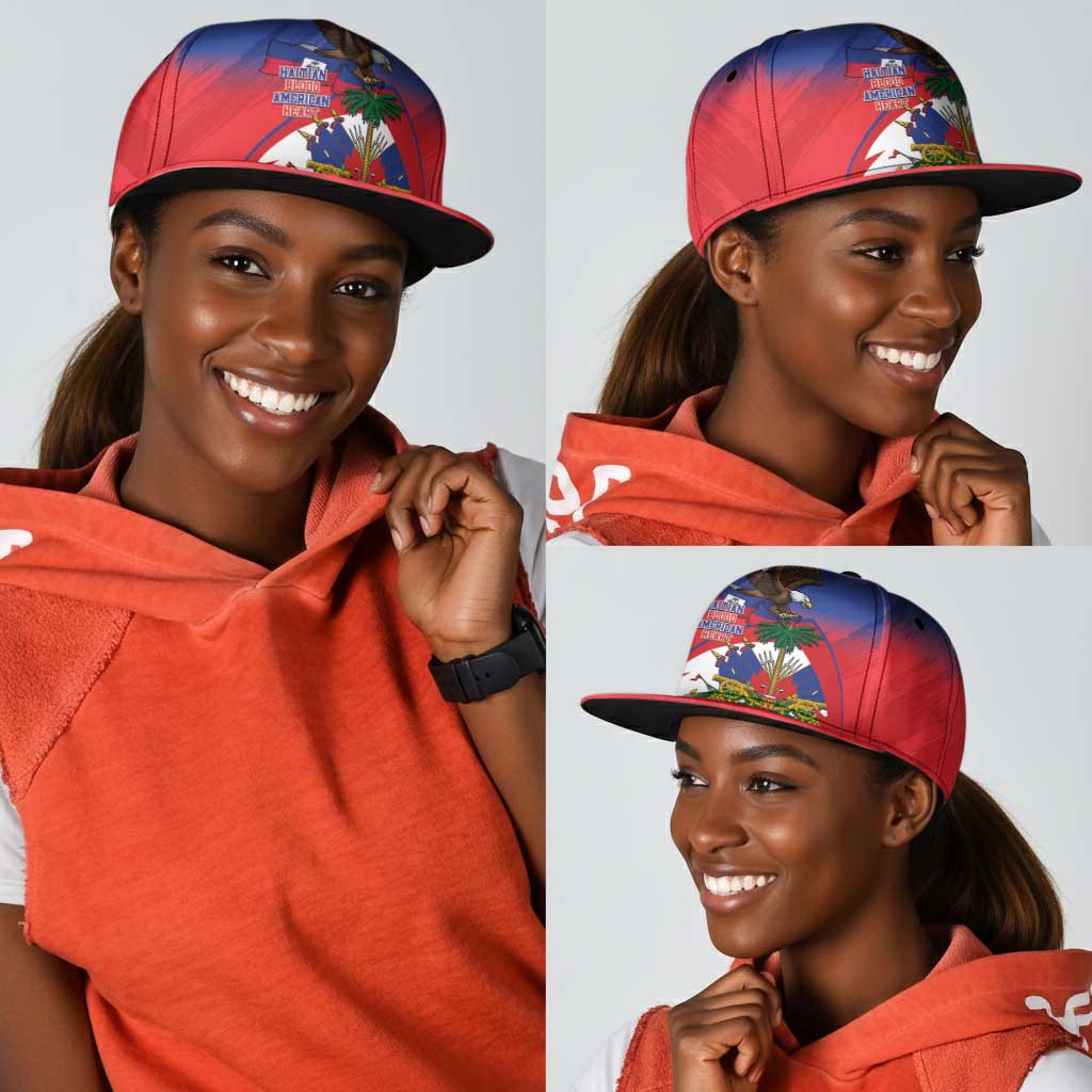 Haiti Flag Day Snapback Cap Haitian Blood American Heart Eagle With Flag